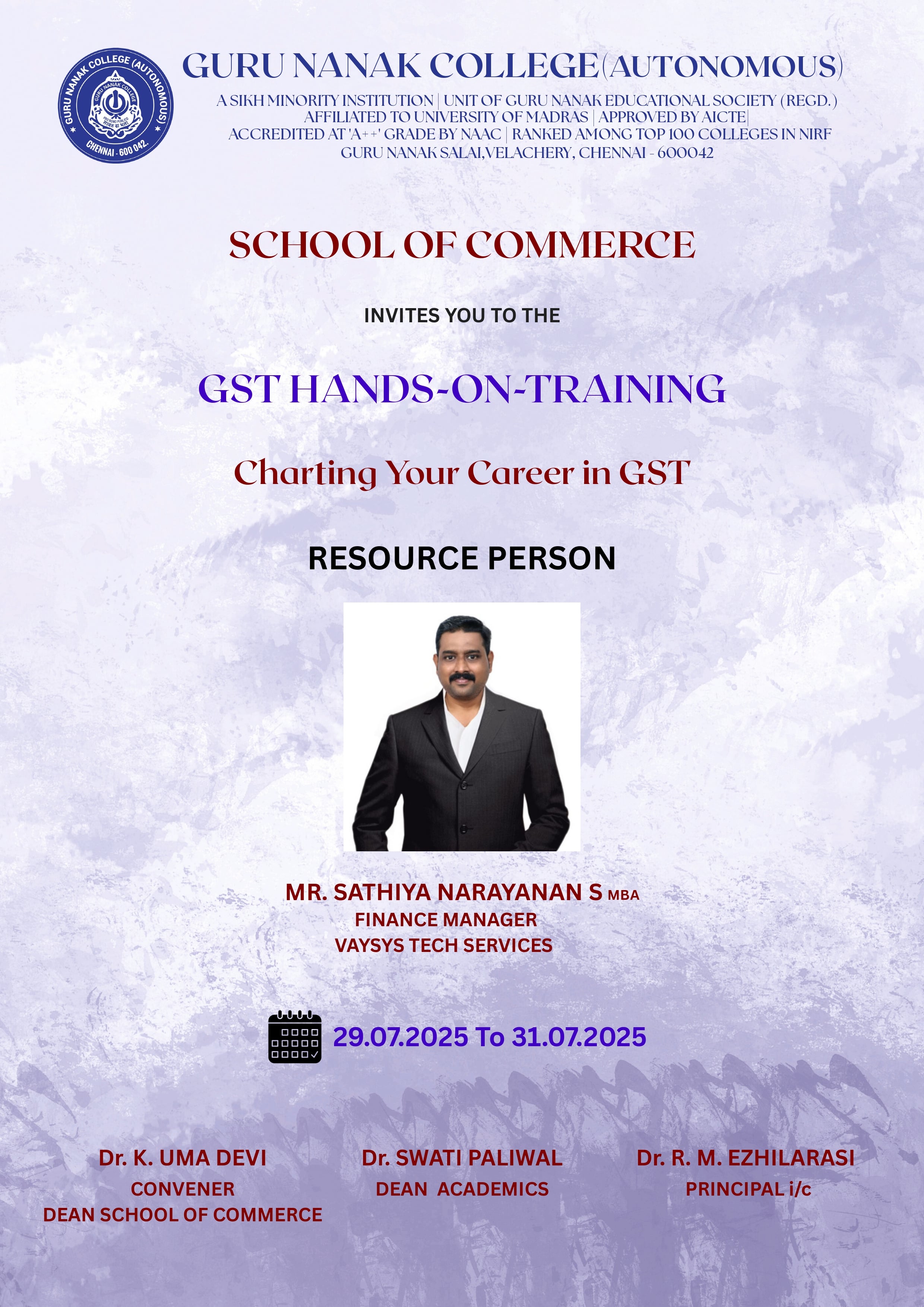 School of Commerce organises Hands on Training on GST