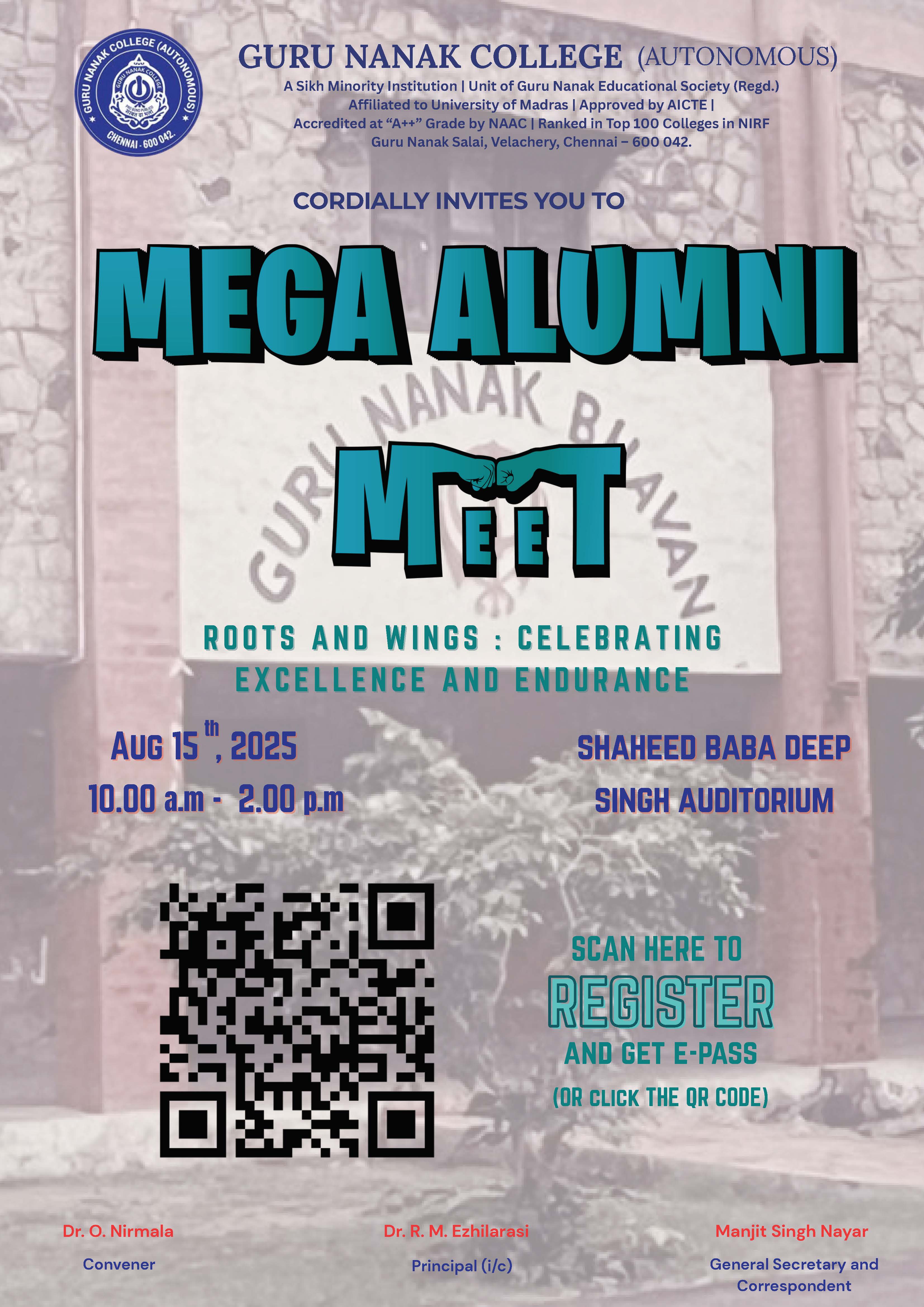 Mega Alumni Meet : Roots and  Wings : Celeb Rating Excellence  and  Endurance