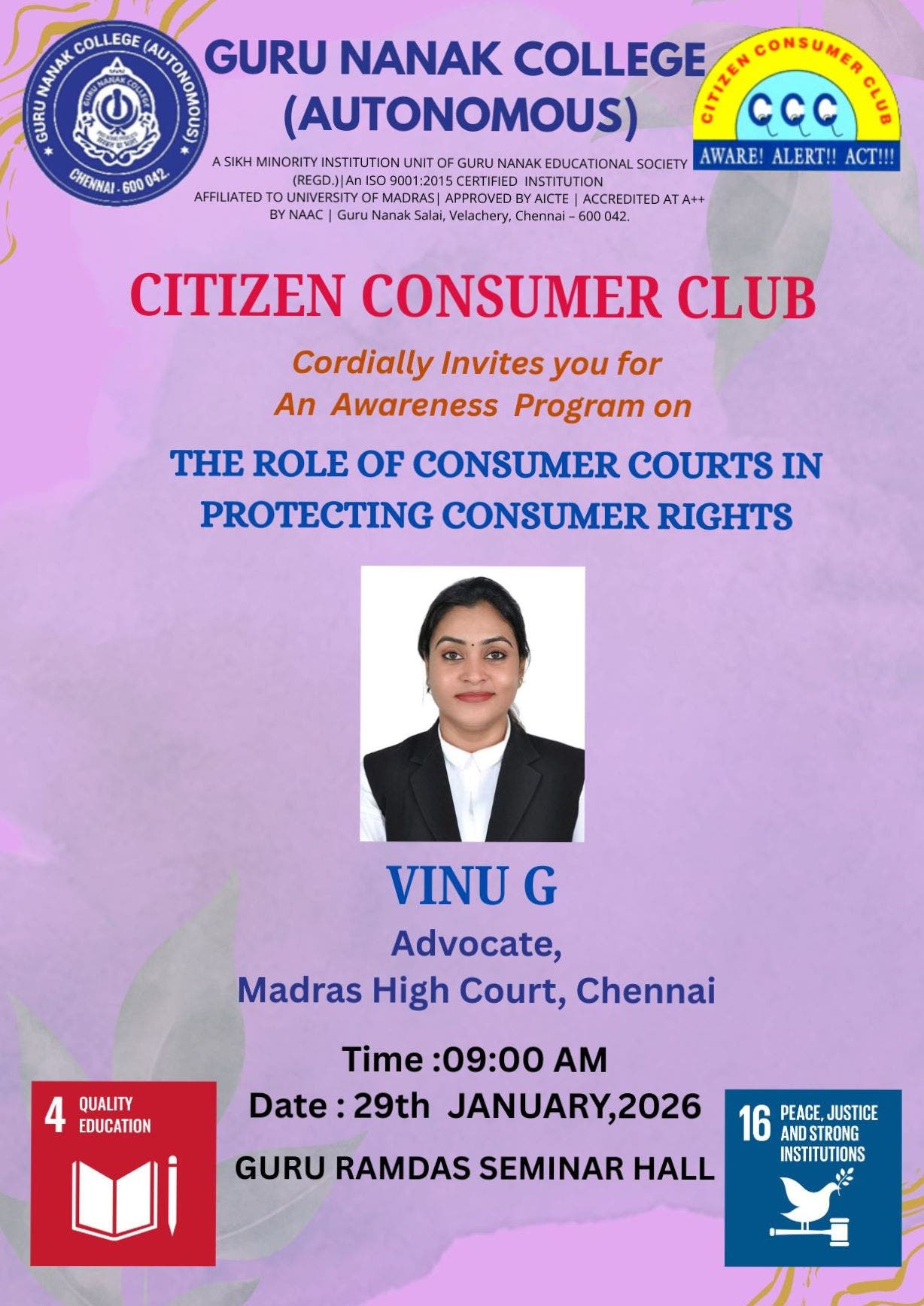 Citizen consumer club organises An awareness program on the Role of consumer courts in protecting consumer rights