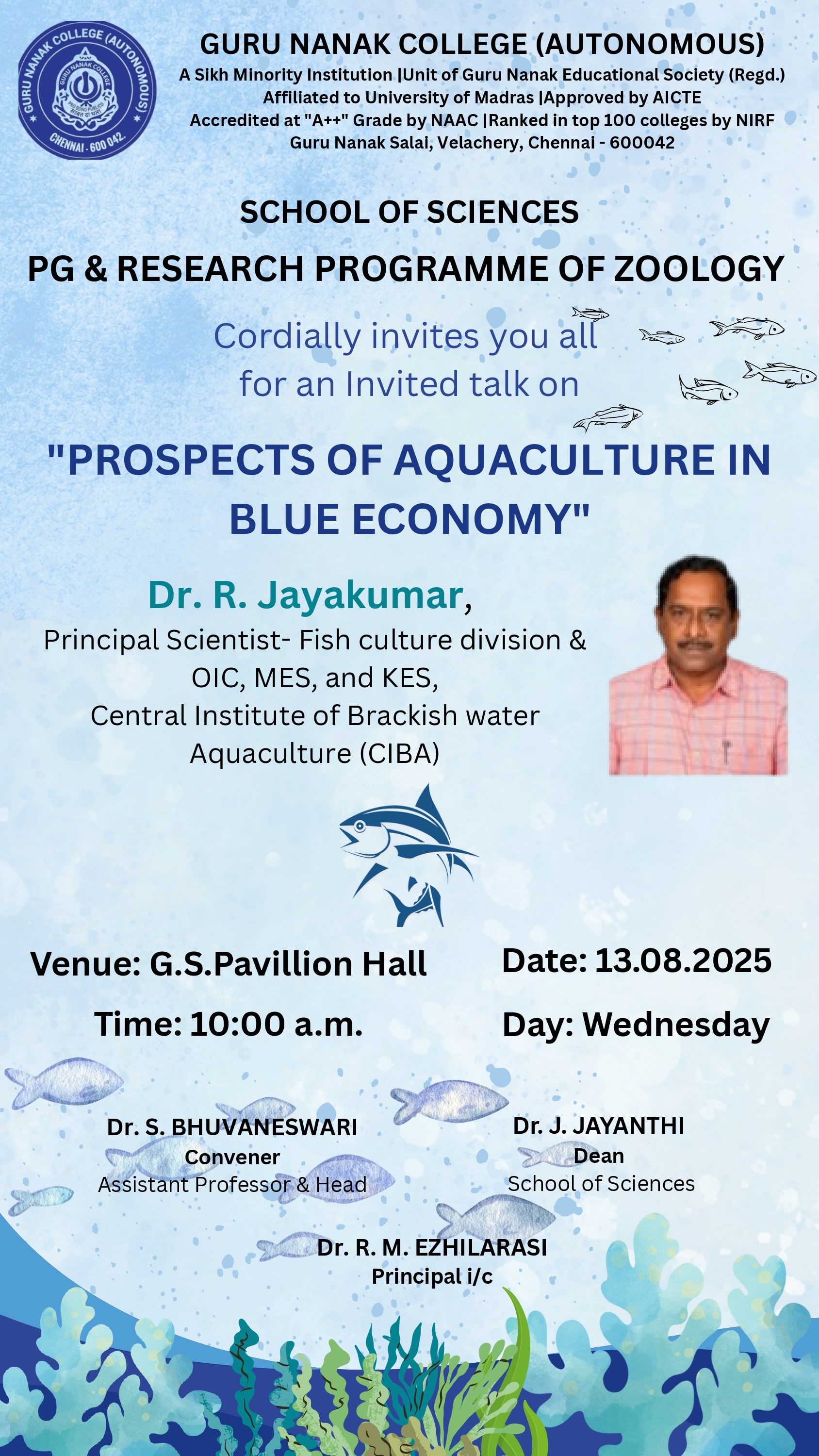 PG & Research Programme of Zoology organises an Invited talk