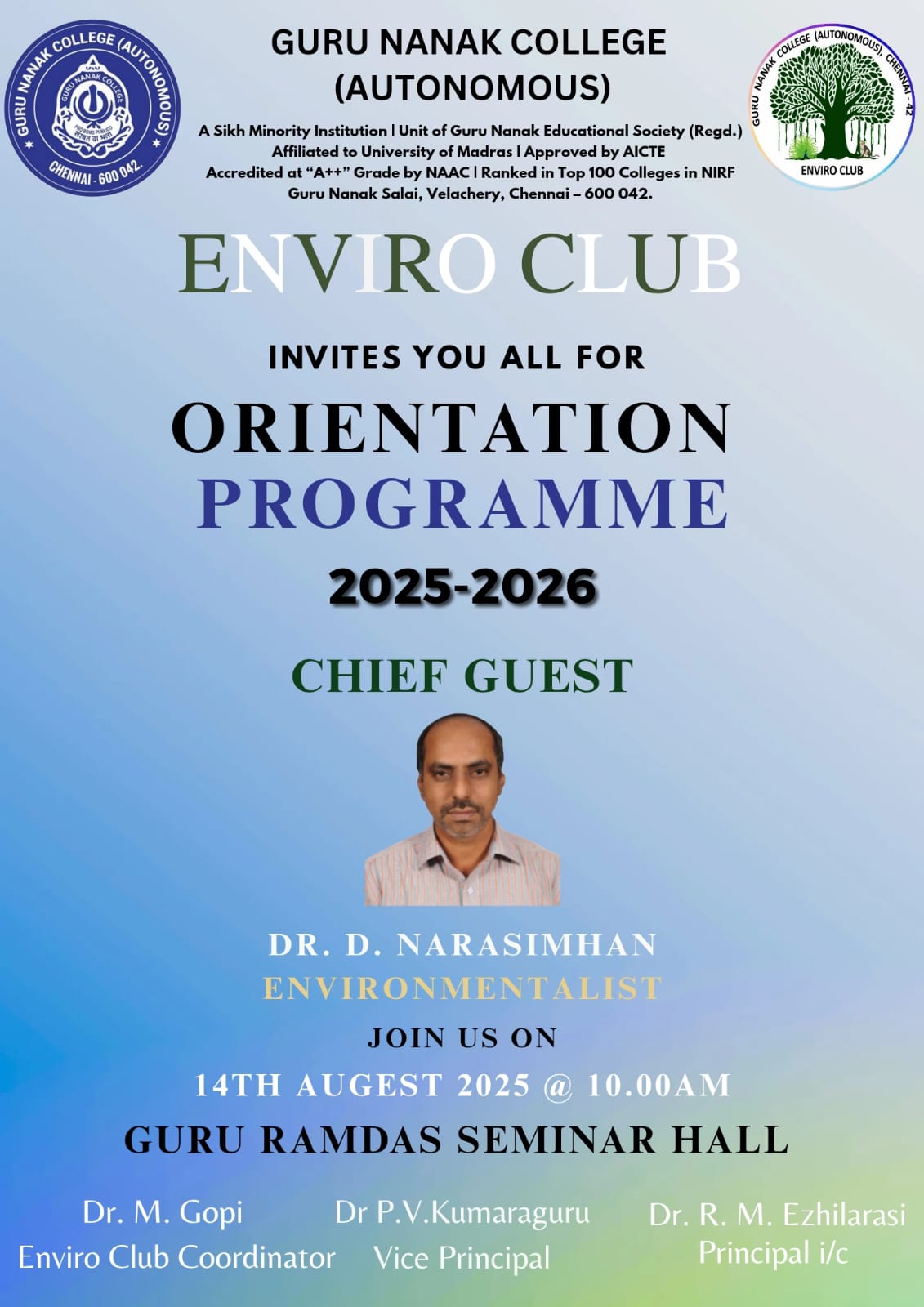 Enviro club organises Orientation programme 2025 -26
