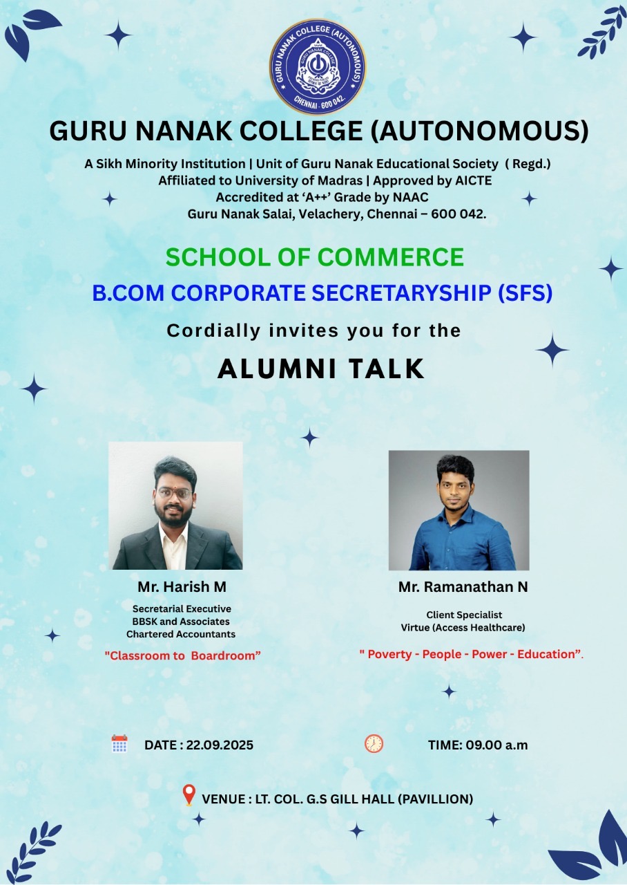 BCom CS - SFS organises Alumni Talk
