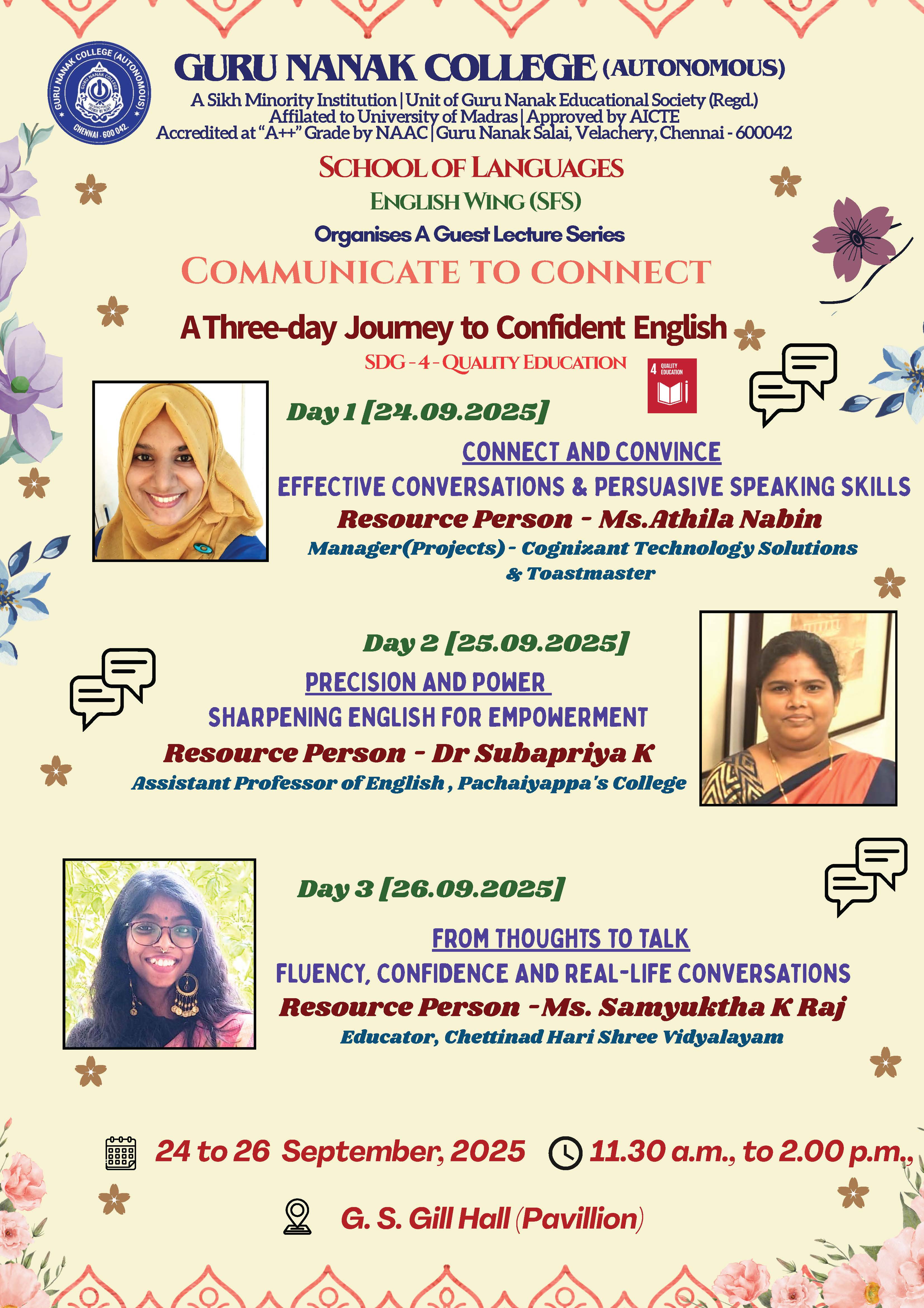 ELA organises Guest Lectures on Communicate to Connect