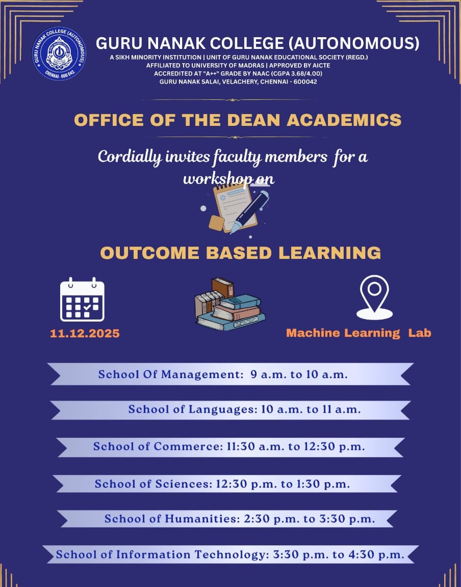 Office of the Dean Academics organises workshop on Outcome Based Education