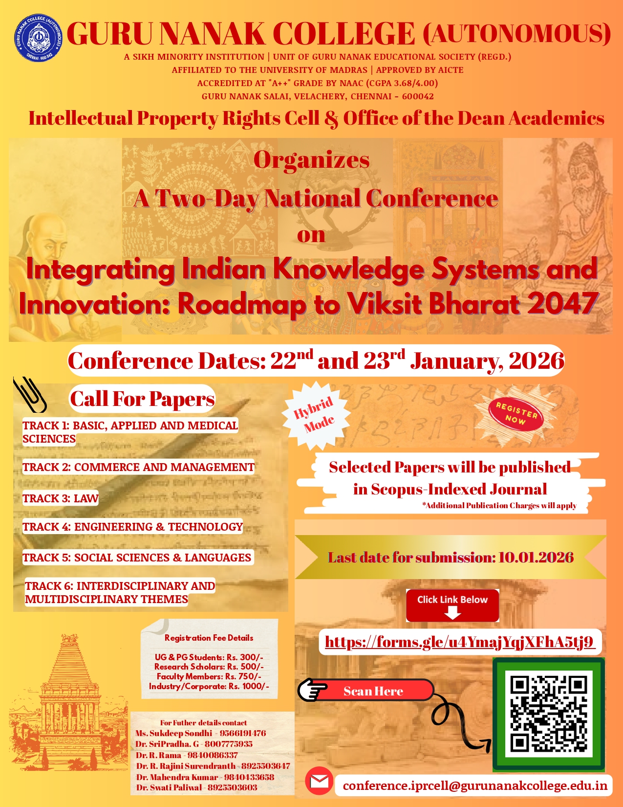 Two-day National Conference On Integrating Indian Knowledge Systems And Innovation : A Roadmap To Viksit Bharat 2047
