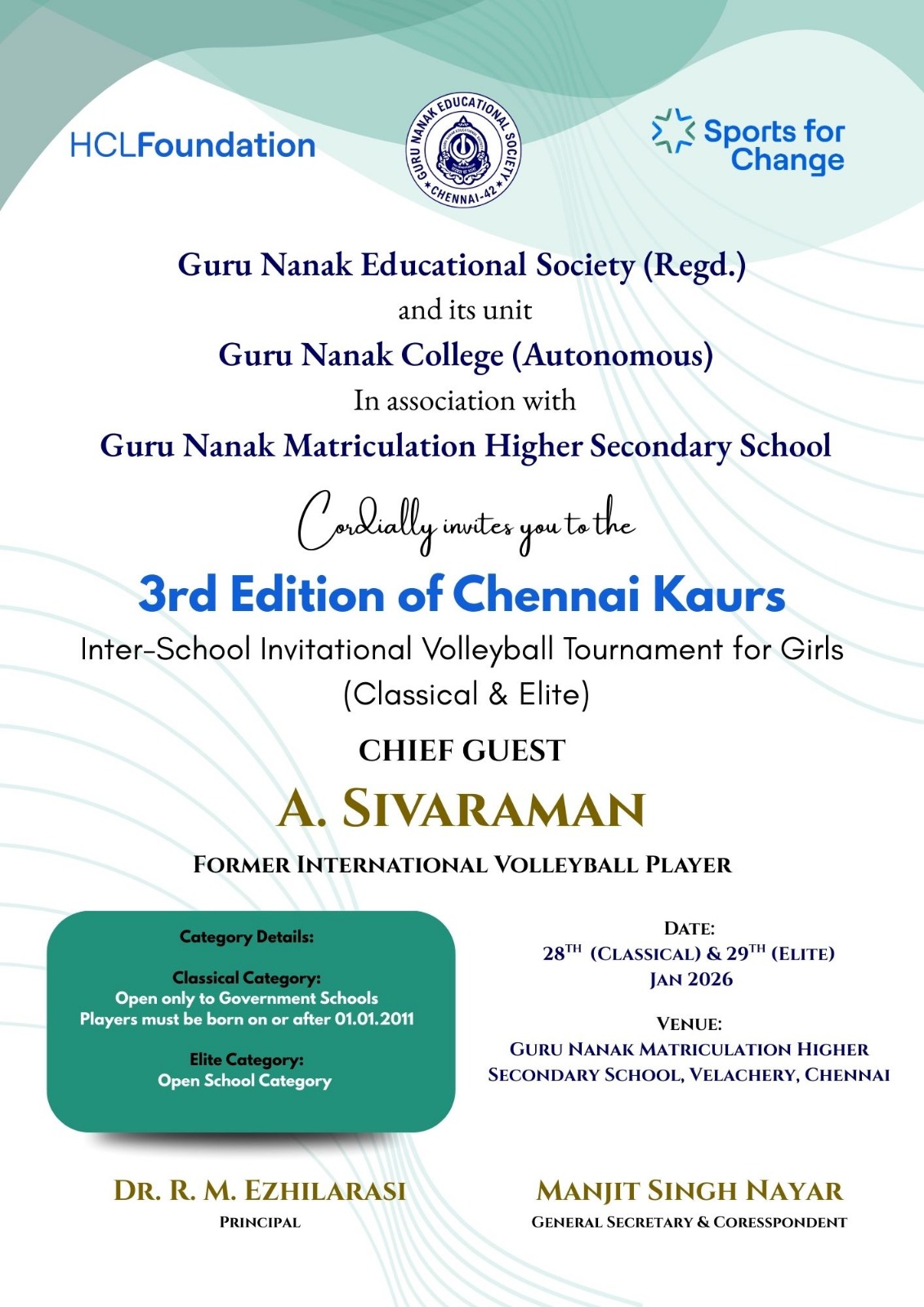 3rd Edition of Chennai Kaurs Interschool invitational Volleyball Tournament for girls