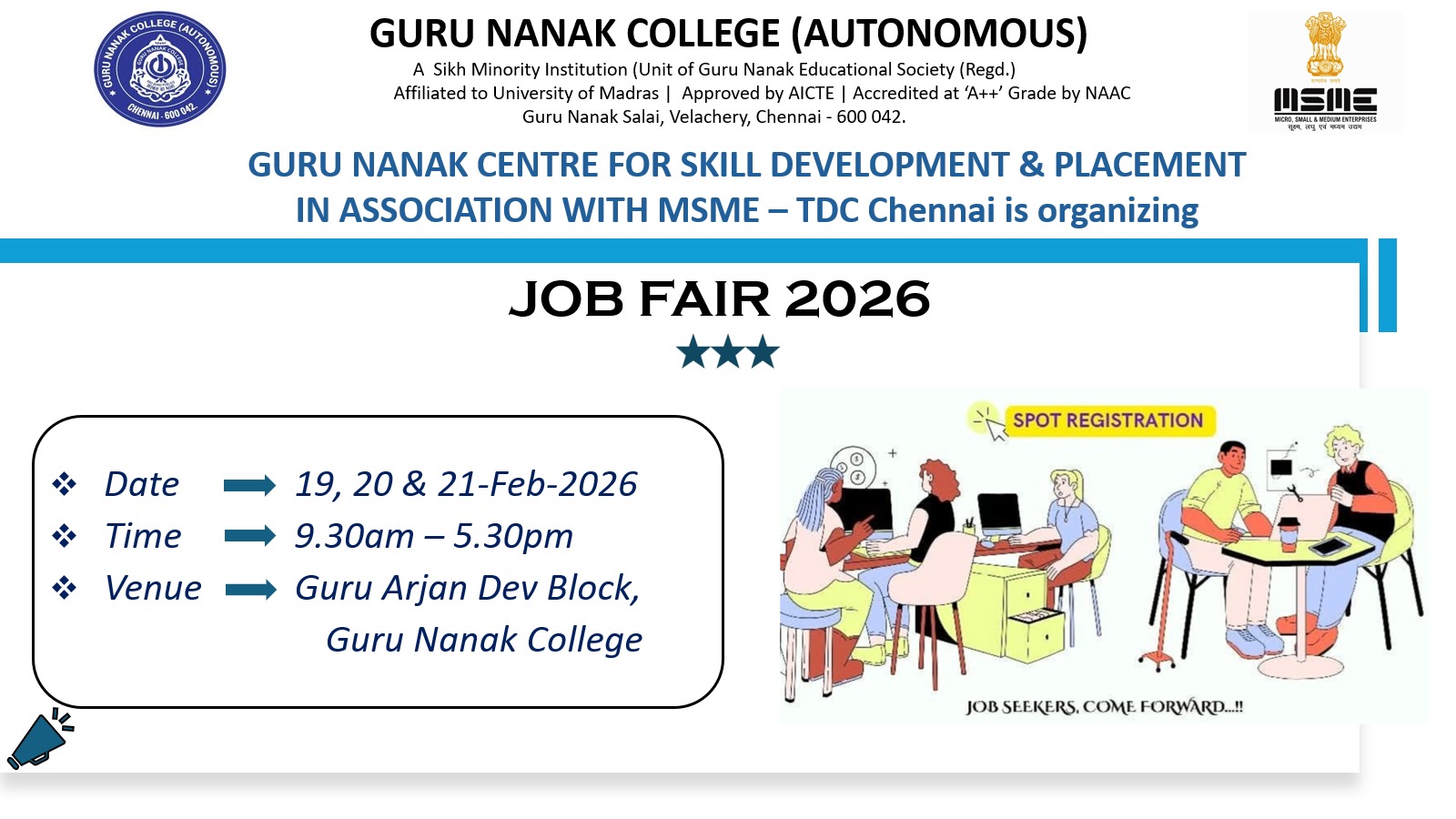 GNCSD and Placement organises  Job  Fair 2026.
