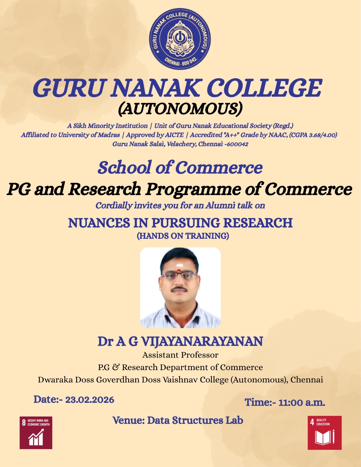 PG and Research Programme of Commerce organises Alumni Talk on Nuances in Pursuing Research