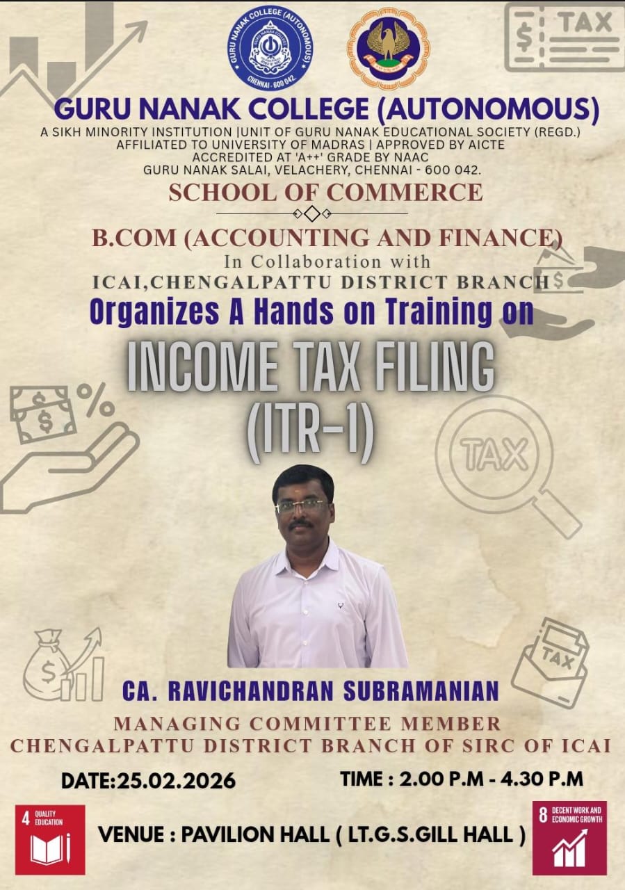 Programme of B Com A & F organises Hands on Training on  Income Tax Filing