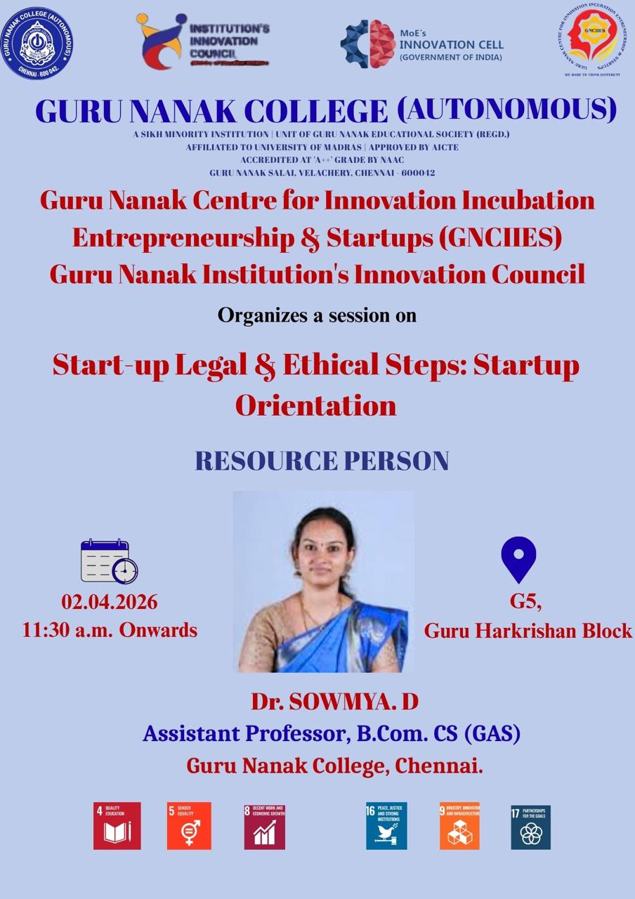 GNCIIES organises a session on Start up Legal & Ethical Steps: Start up Orientation