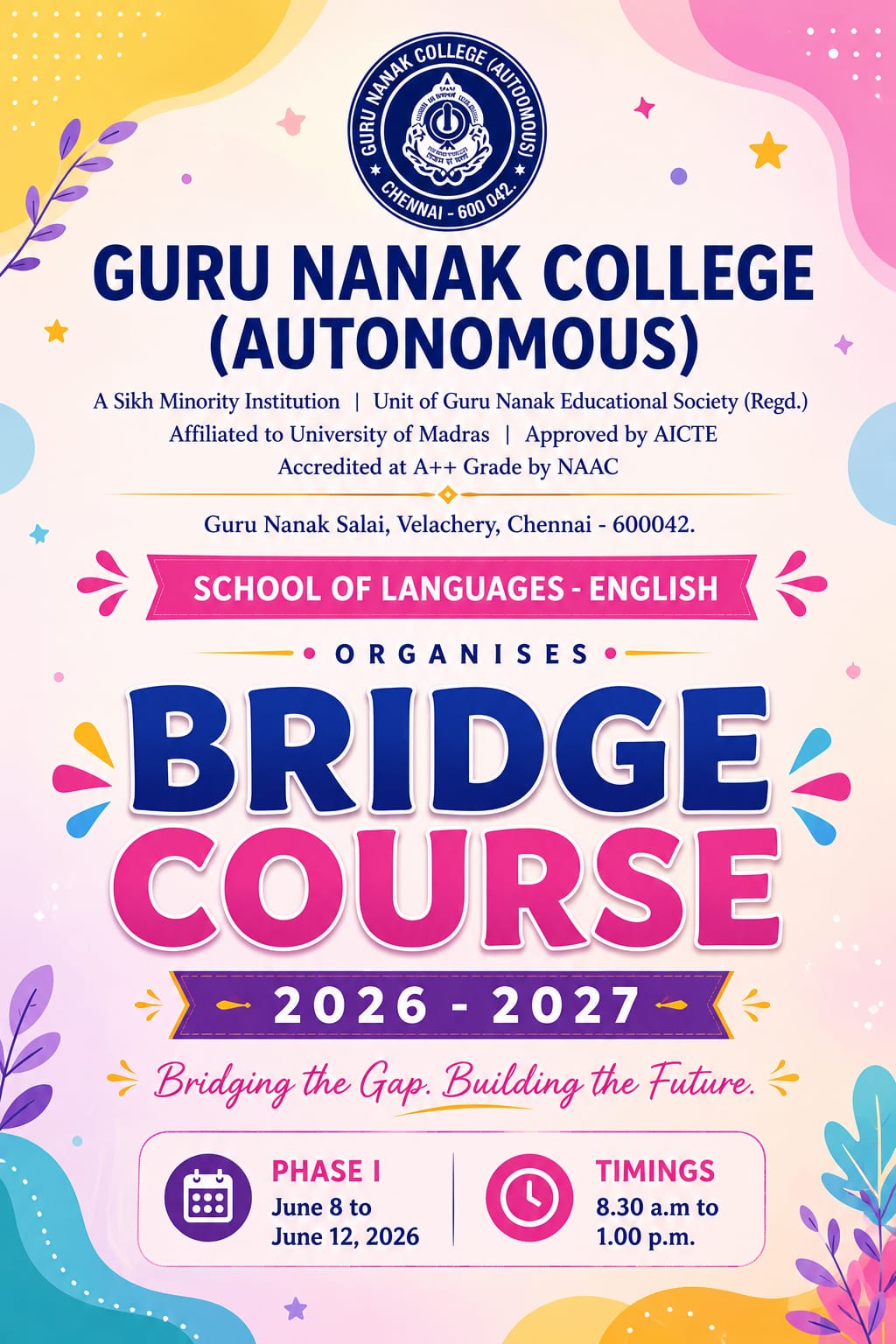 School of Languages organises Bridge Course 2026 -27