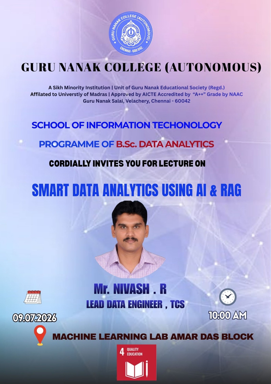 Lecture on Smart Data Analytics using  AI and RAG