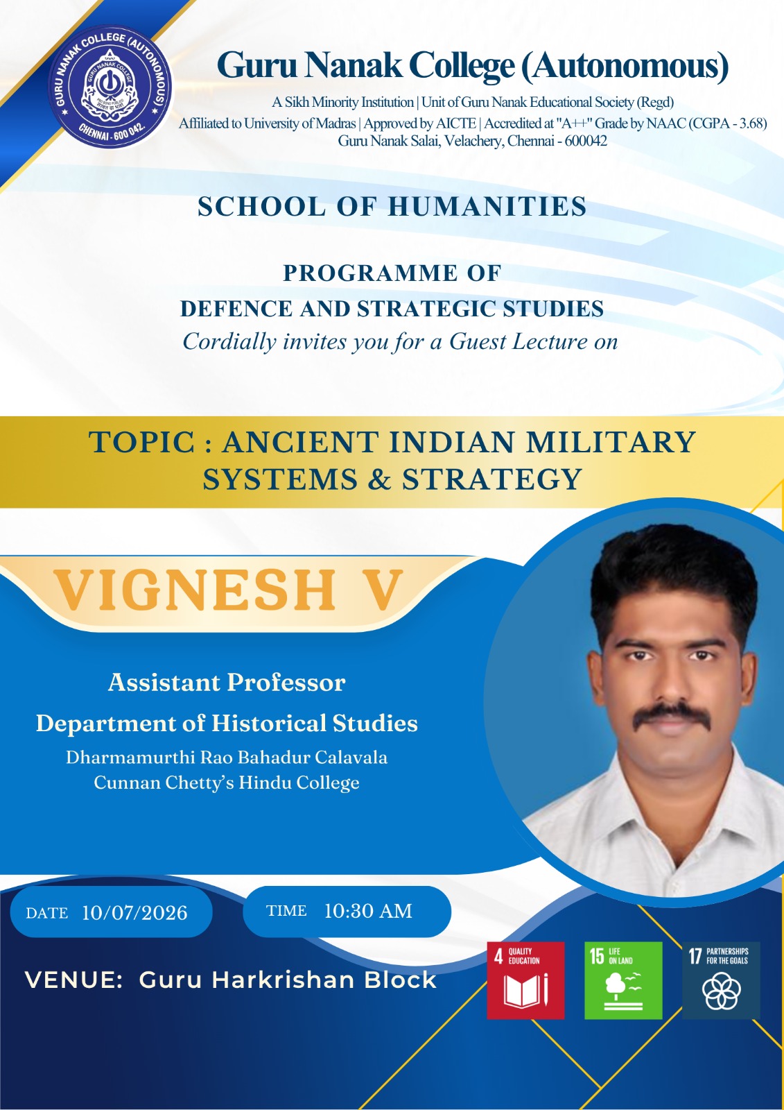 Guest lecture on Ancient Indian Military Systems and strategy
