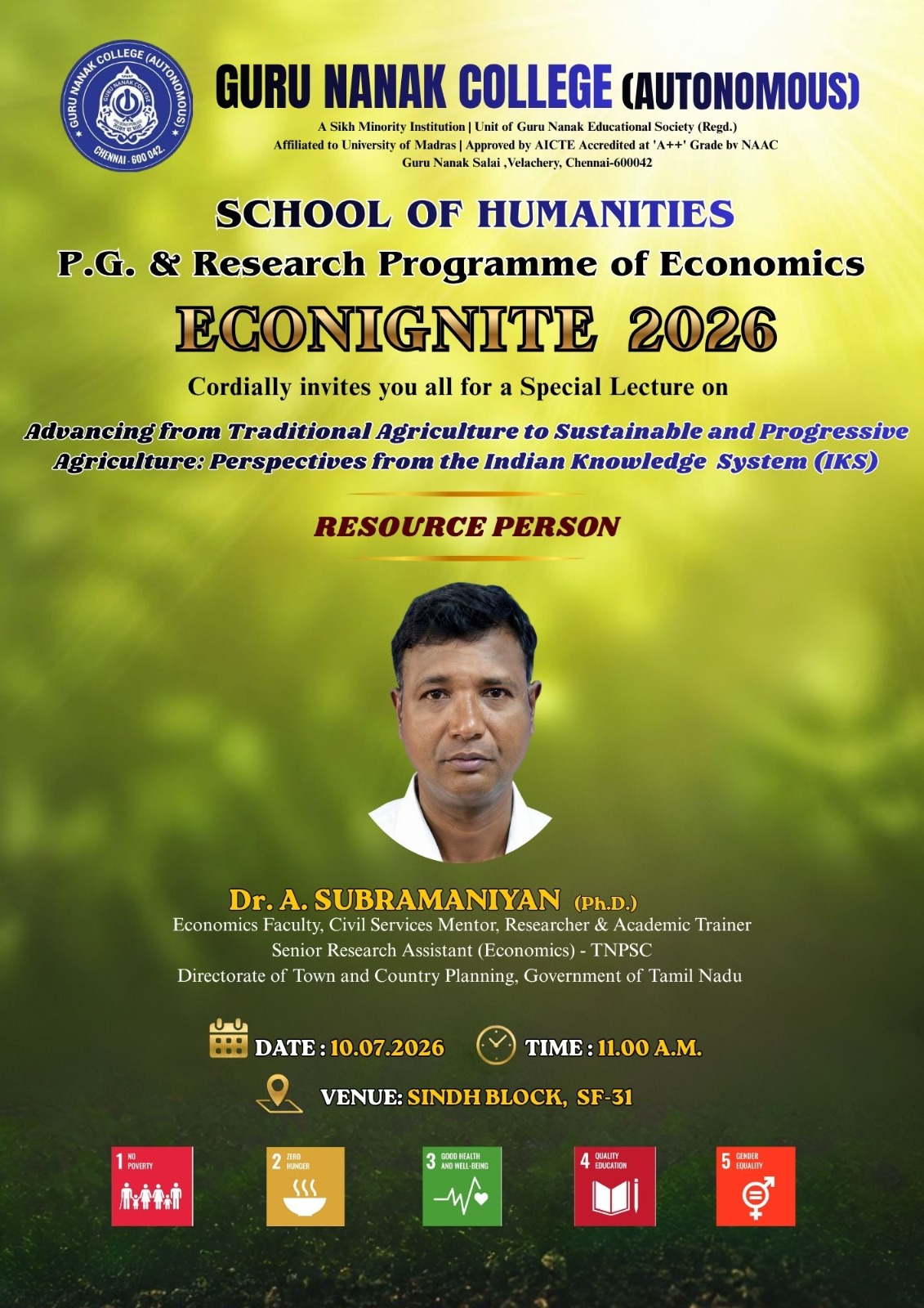 Econignite 2026 organises special Lecture on Agriculture