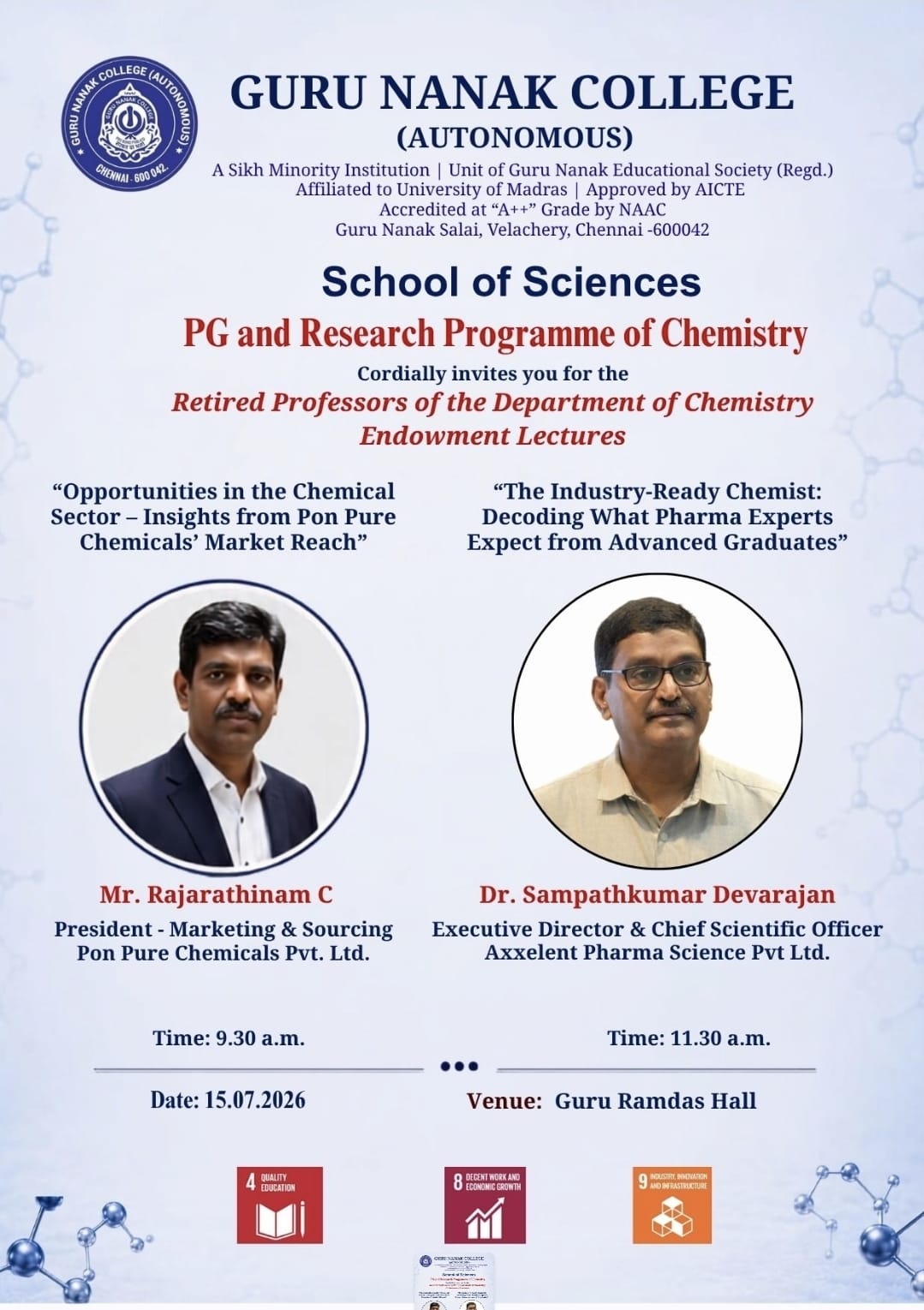 Programme of Chemistry organises Endowment Lectures
