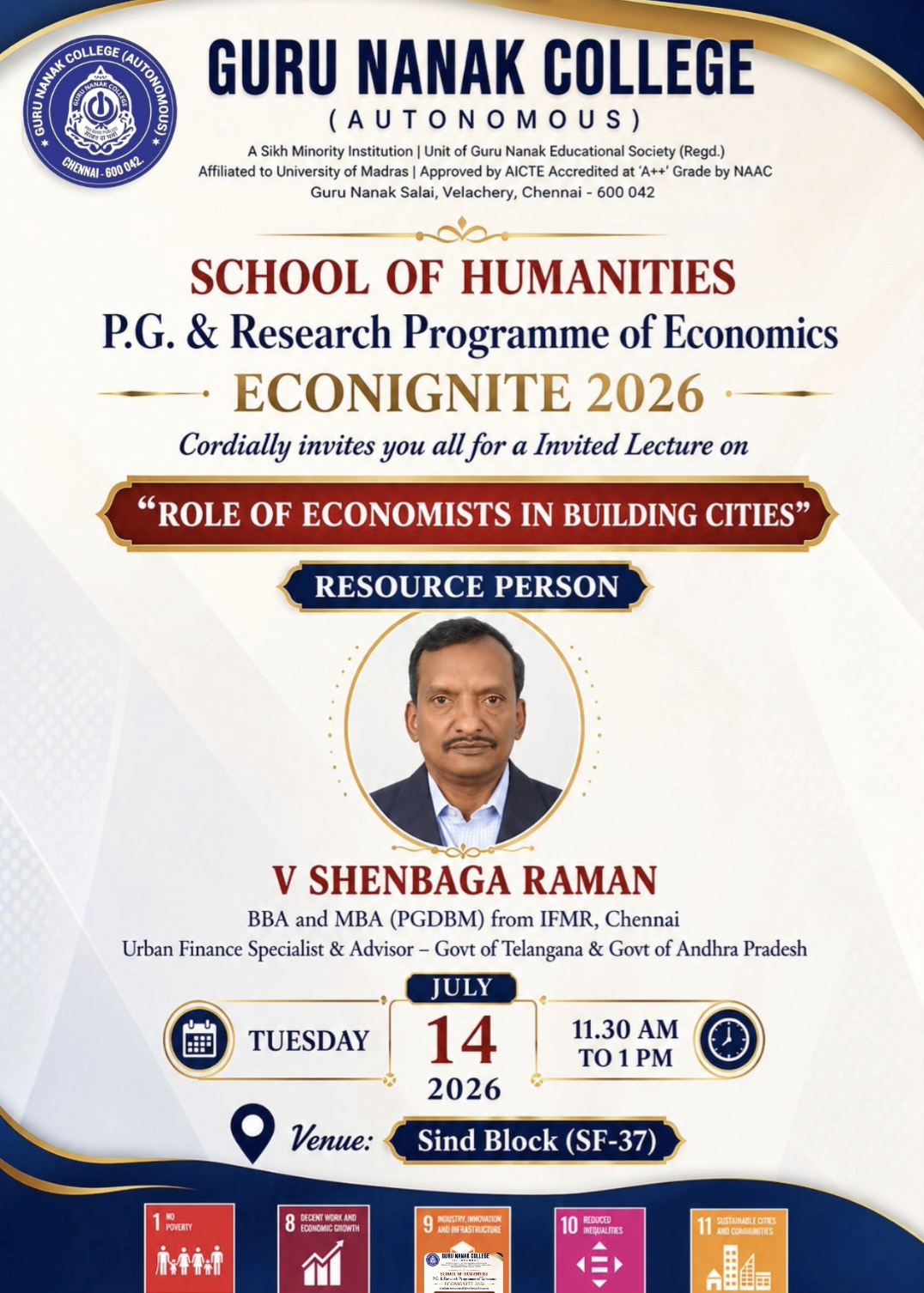 Econignite 2026 organises invited lecture on Role of Economists is building cities