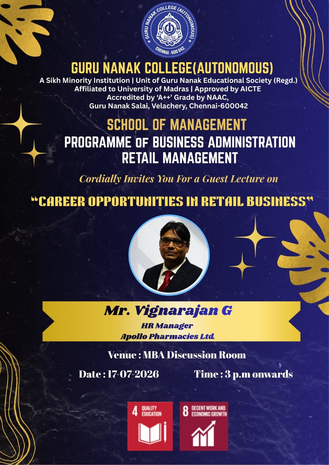 BBA - RM organises Guest lecture on Career Opportunities in retail business