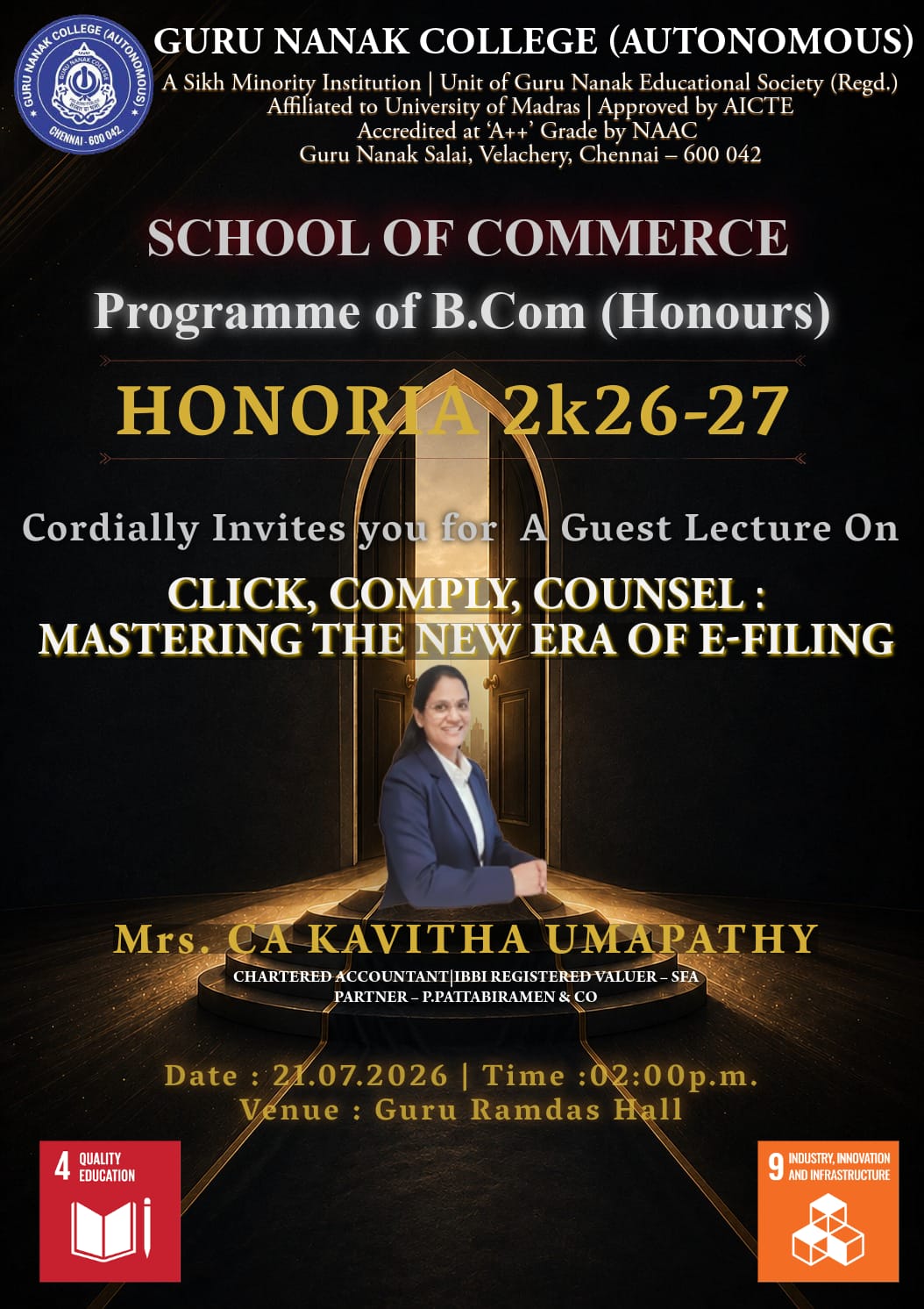 B.Com Honours organises Guest lecture on e - filing