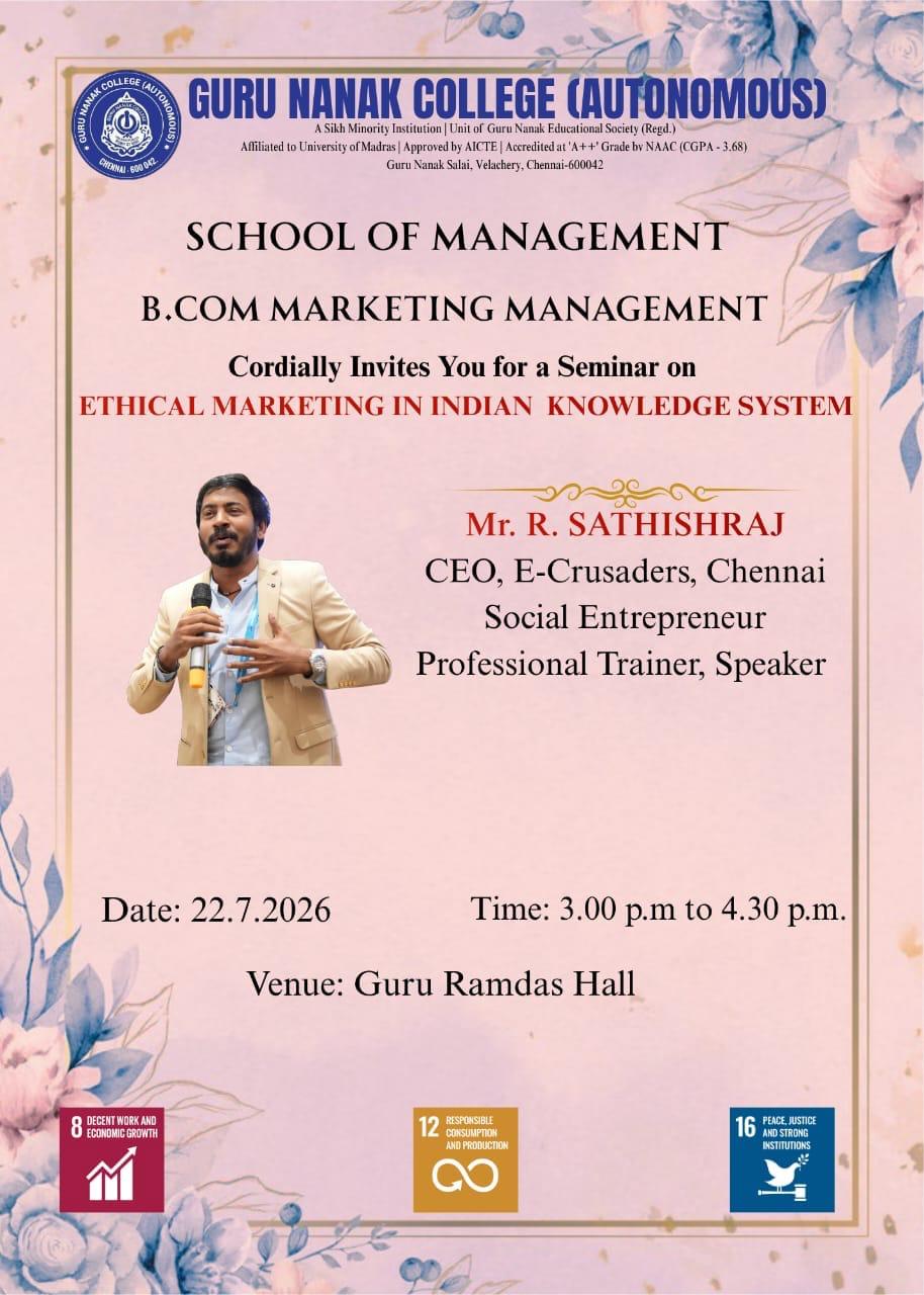 BCom MM organises seminar on Ethical Marketing in IKS