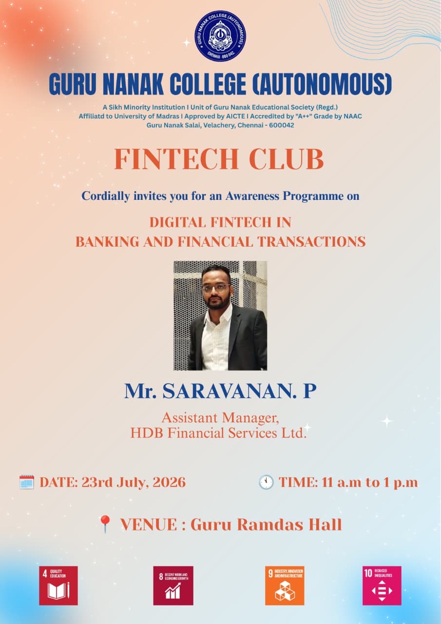 Fintech Club organises an Awareness Programme on Banking and Financial Transactions