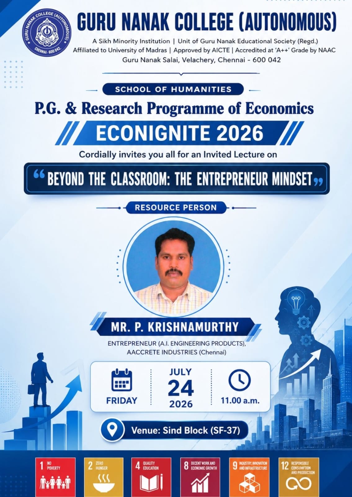 Econignite 2026 organises Guest lecture on beyond the classroom - the entrepreneur mindset