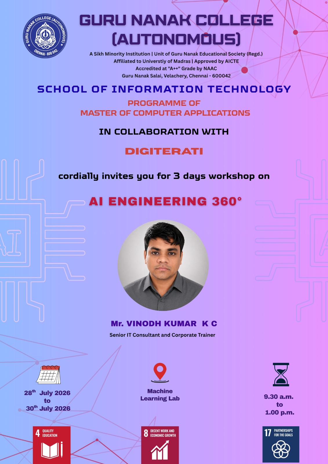 MCA organises 3 day workshop on AI Engineering 360*
