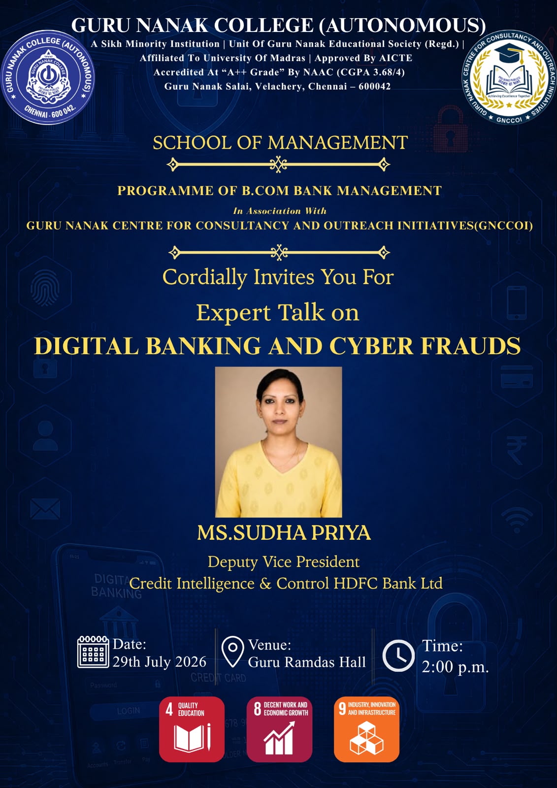 BCom Bank Management organises Expert talk on Digital Banking and Cyber Frauds