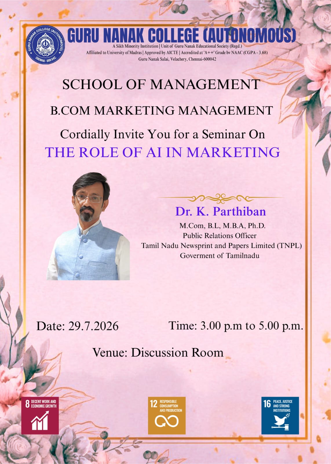 BCom Marketing Management organises Seminar on The Role of AI in Marketing