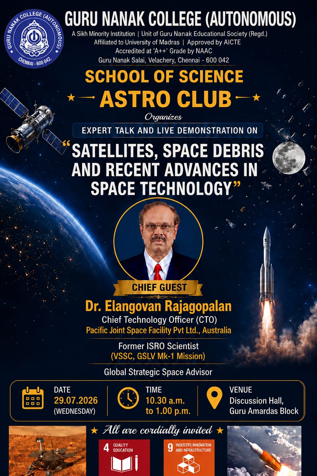 Astro Club organises Expert talk on Satellites, Space Debris and recent advances in Space technology