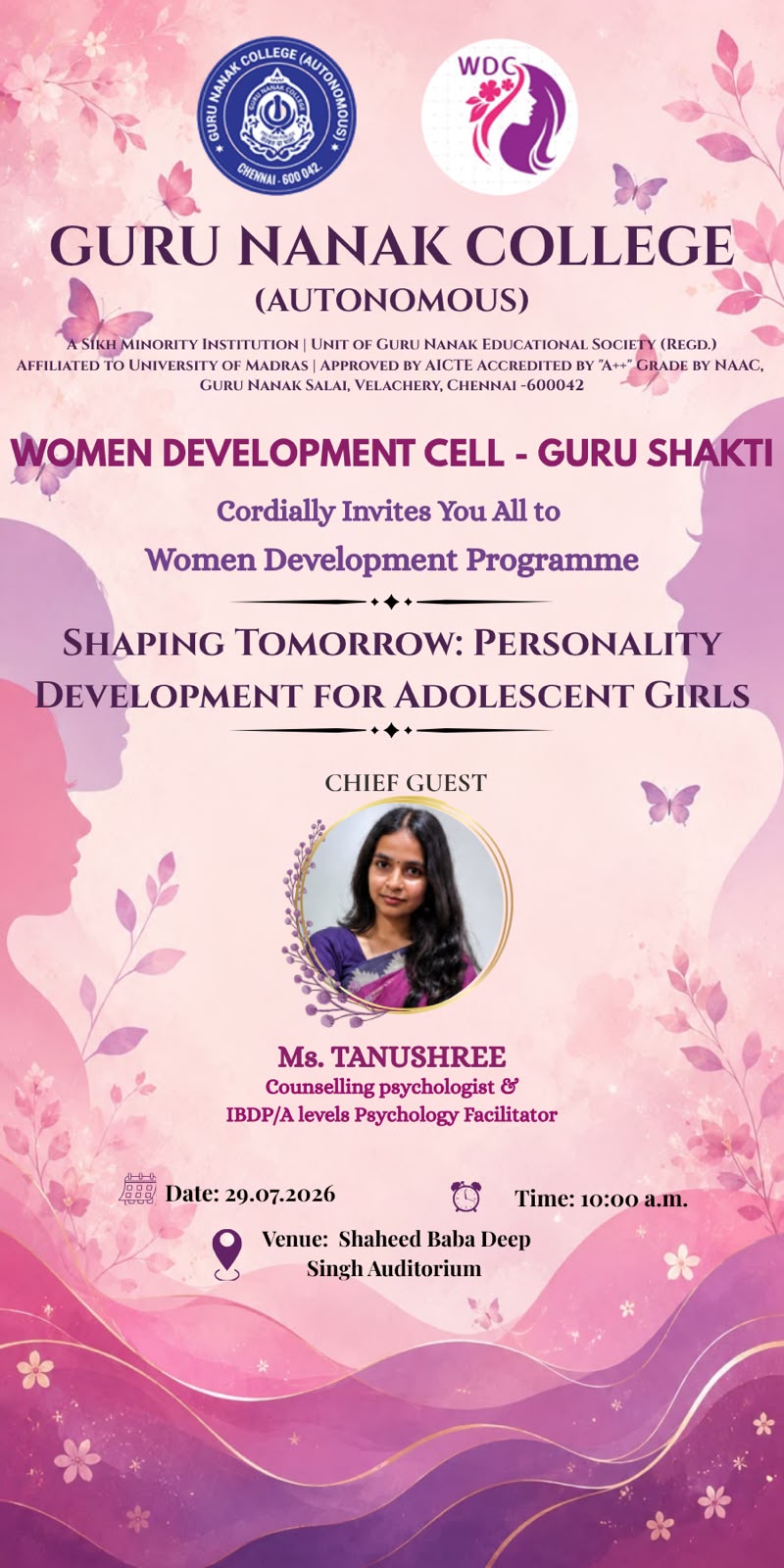 WDC organises invites talk on Shaping Tomorrow: Personality Development for Adolescent Girls