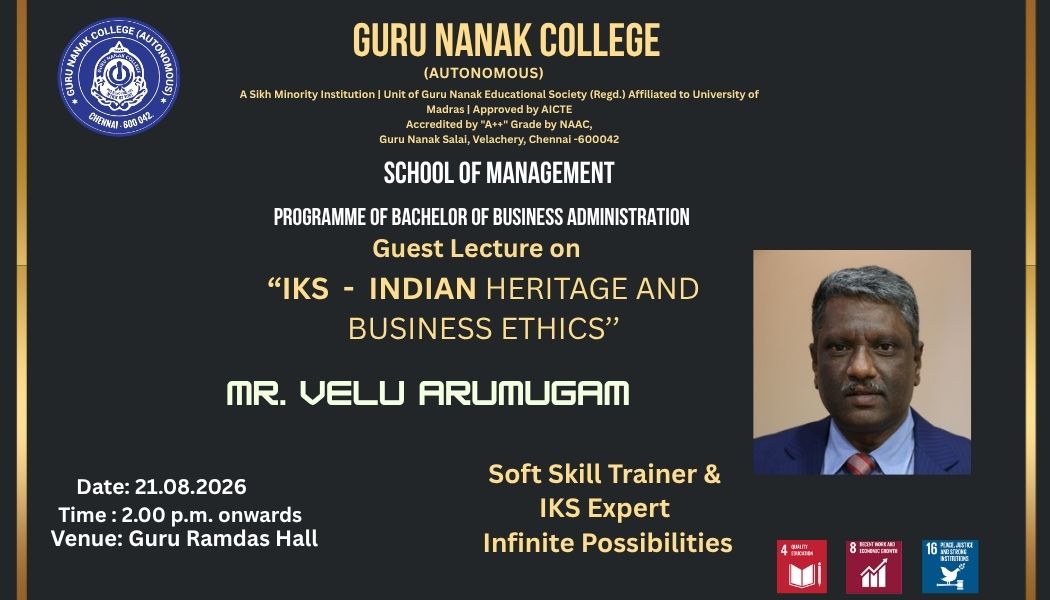 B.B.A. organises Guest lecture on IKS - Indian Heritage and Business Ethics