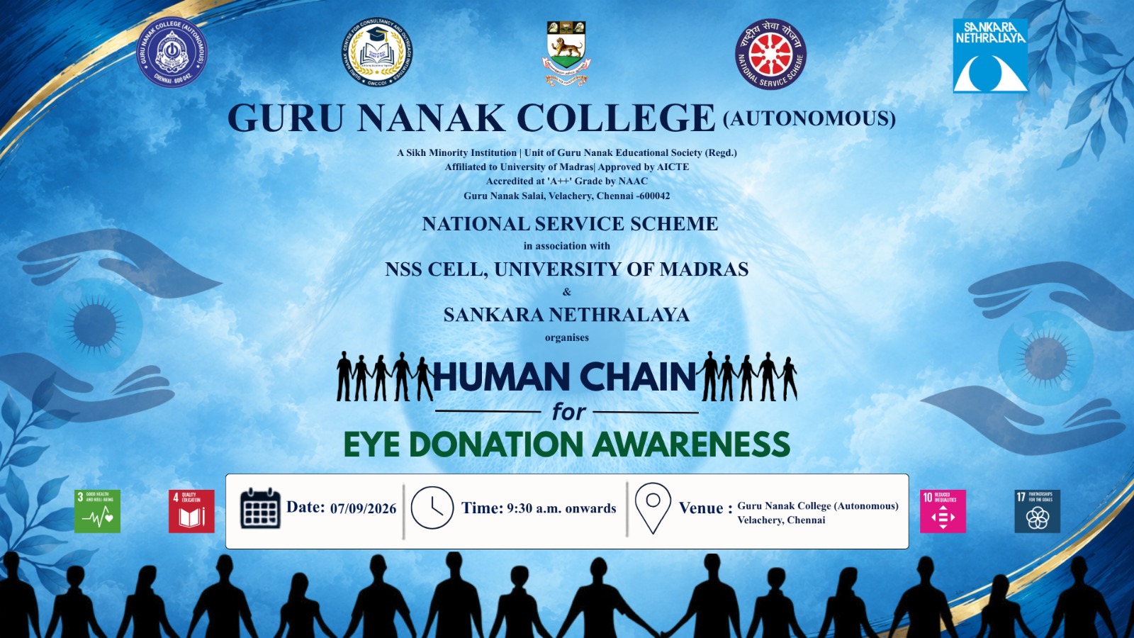 NSS organises Human Chain for Eye Donation Awareness
