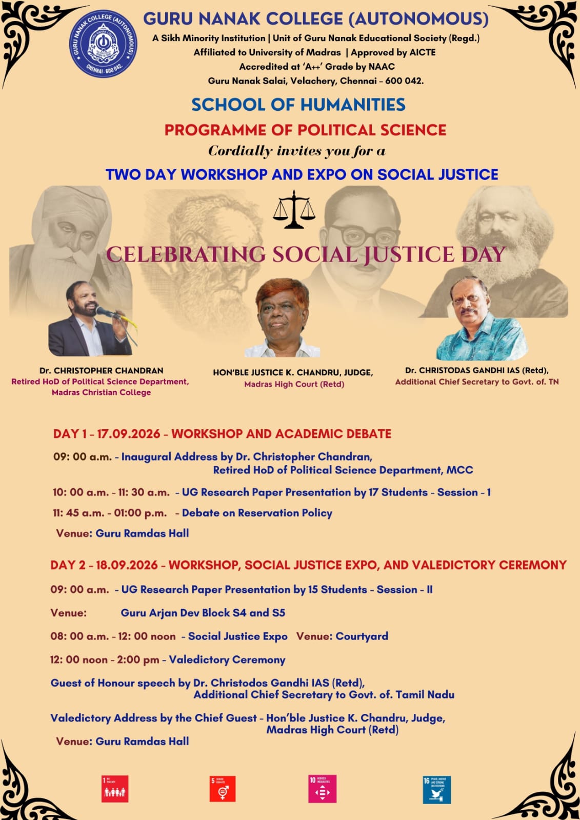 B.A. Political Science organises 2 Day Workshop and Expo on Social Justice