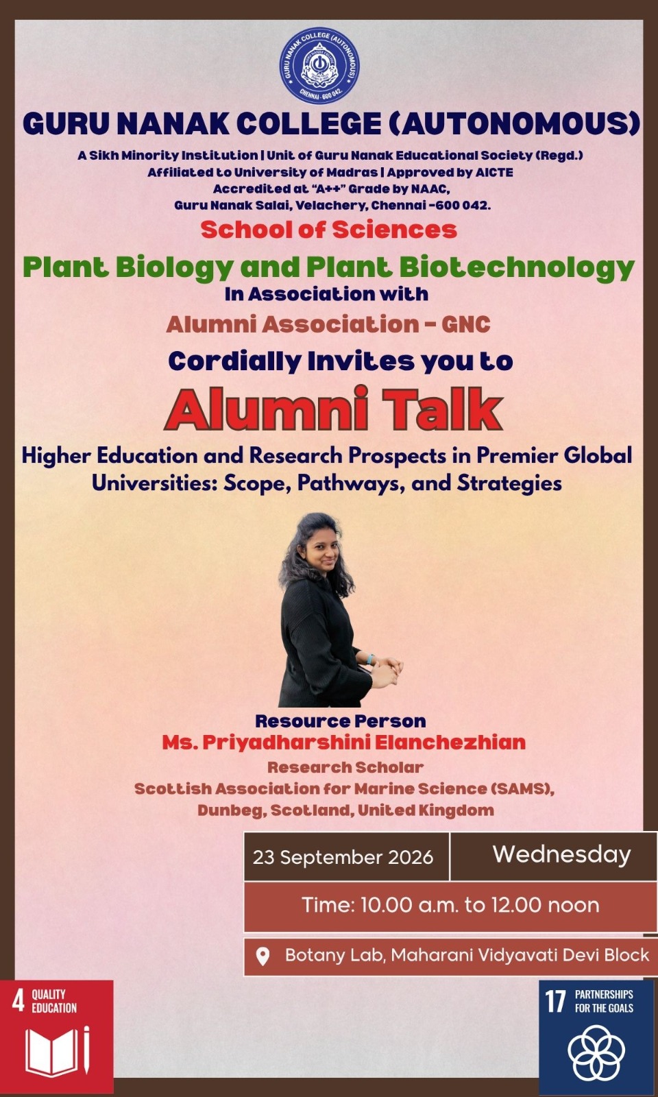 B.Sc. PBBT organises Alumni Talk