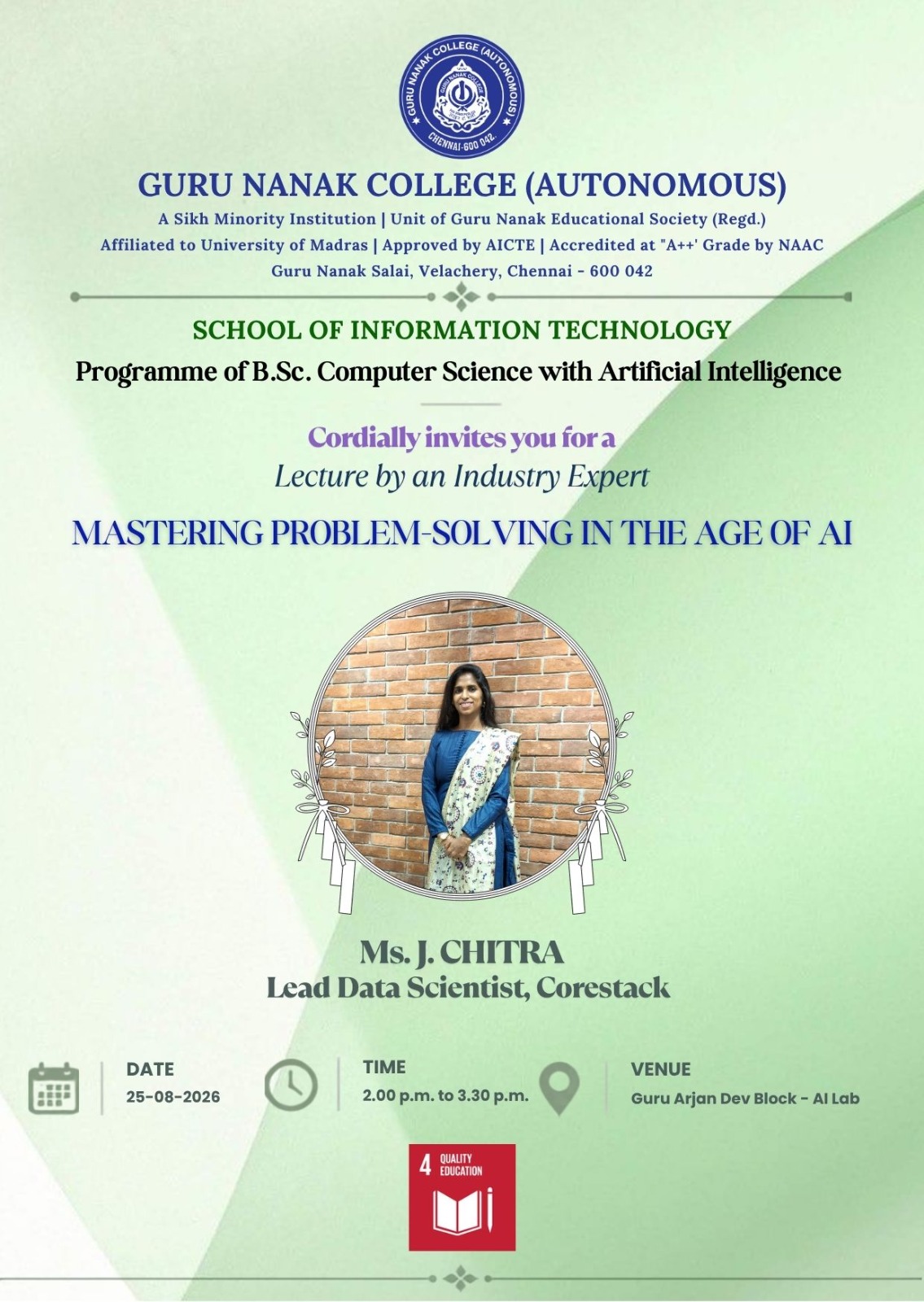 B.Sc. Computer Science with AI organises industry Expert lecture on Mastering Problem solving in the age of AI