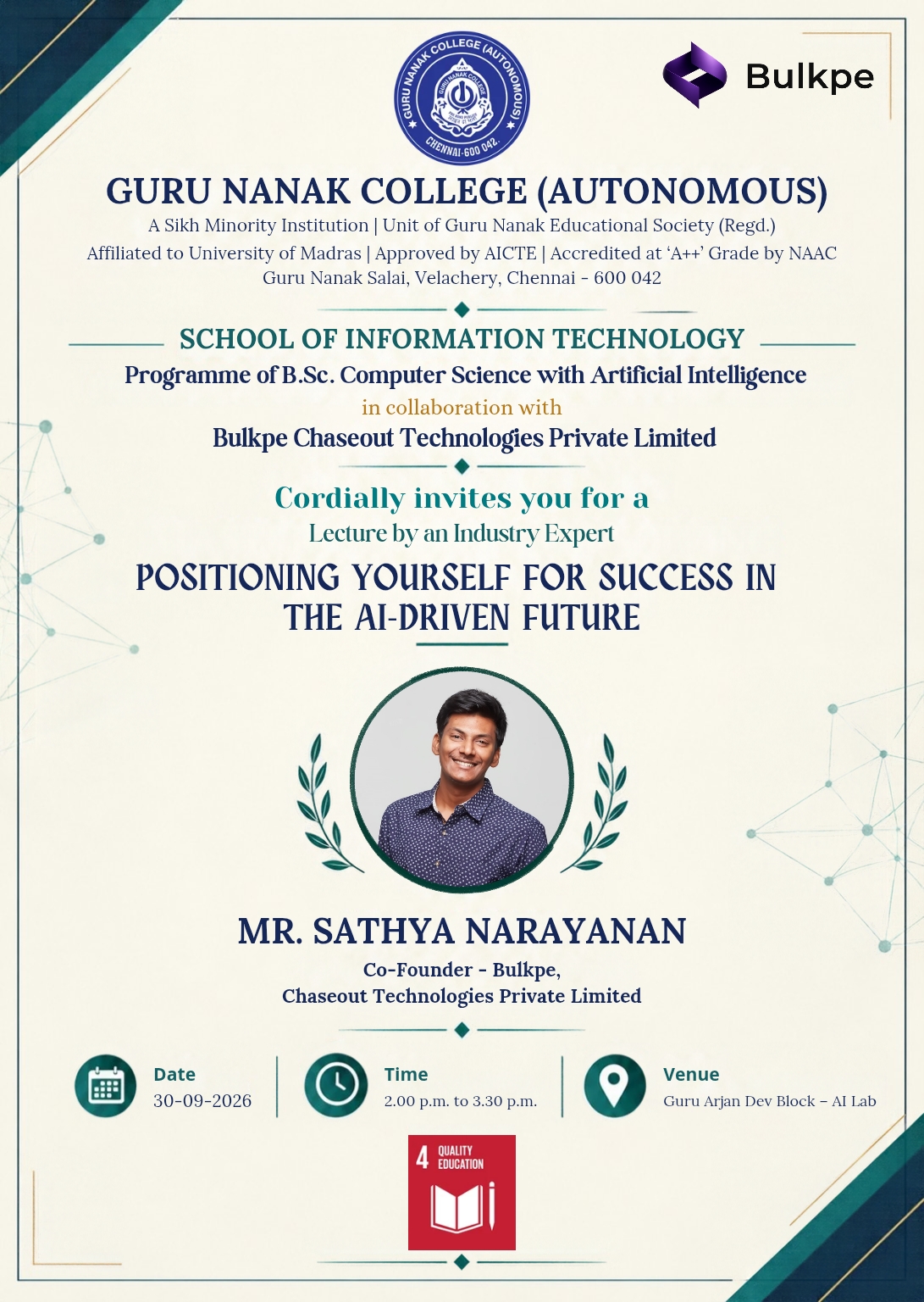 B.Sc. Computer Science with AI organises industry Expert lecture on AI Driven Future