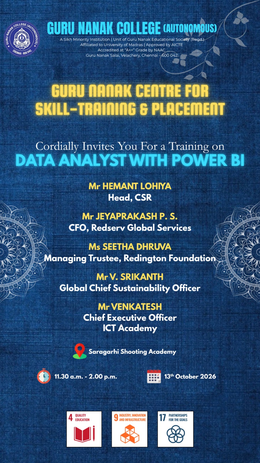GNCSD organises Training programme on Data Analyst with power AI
